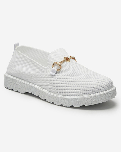 OUTLET Baskets à enfiler blanches pour femme avec ornements dorés Enelida - Footwear