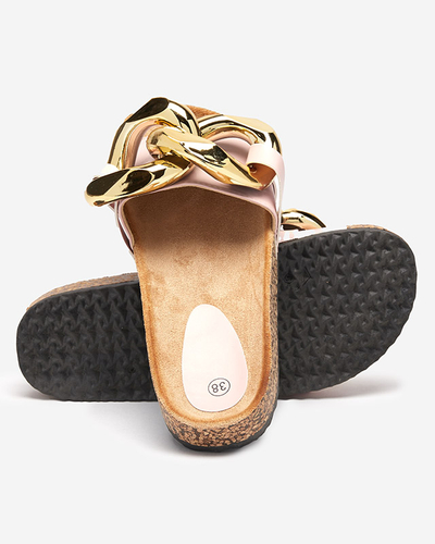 Chaussons roses pour femme avec une décoration Sofig- Footwear