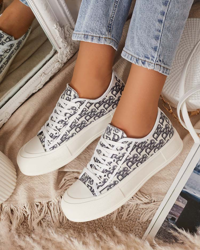 Baskets pour femmes à motifs sur la plate-forme en blanc Berika - Footwear