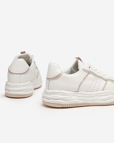 OUTLET Chaussures de sport femme beiges avec empiècements Dekavi - Footwear