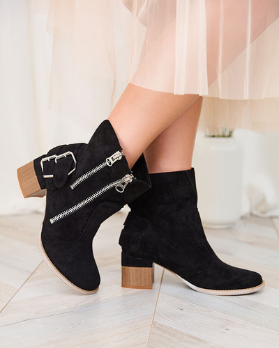 Royalfashion Bottes à talons décorées en noir Zerta