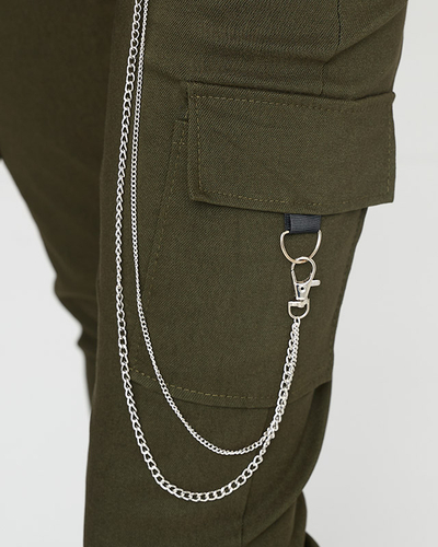 Pantalon cargo isolé vert avec poches - Vêtements