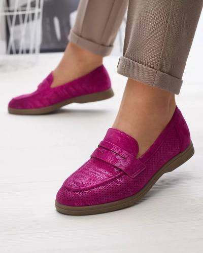 Mocassins ajourés fuchsia pour femme avec finition brillante Idesa - Footwear
