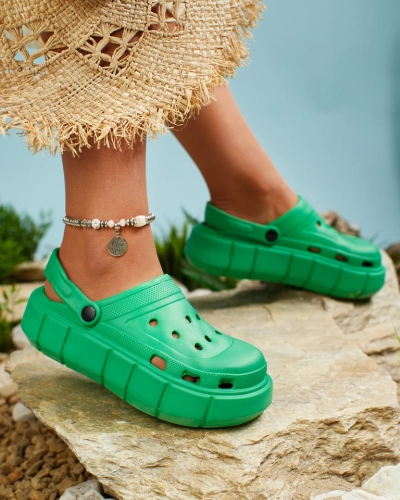 Royalfashion Tongs en caoutchouc pour femme vert foncé Kooranza