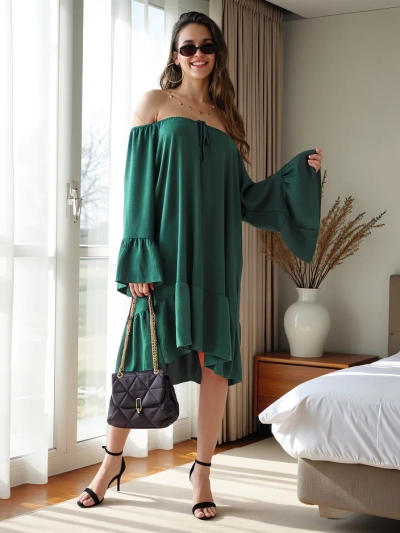 Robe Royalfashion Femme a'la Espagnole avec volants surdimensionnée
