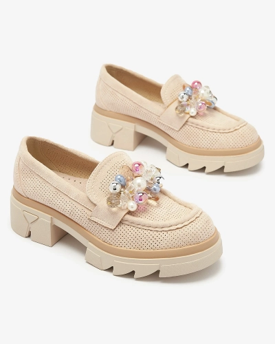 Mocassins ajourés beige pour femme Peloga- Footwear
