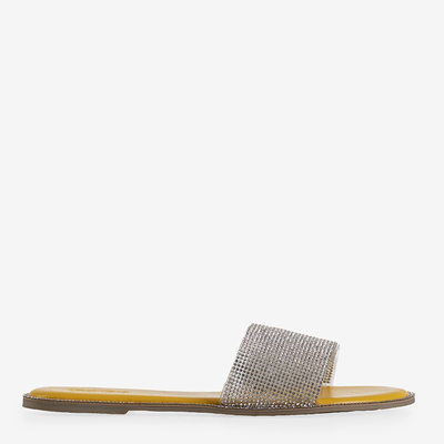 OUTLET Tongs jaunes pour femme avec zircons Verina - Footwear