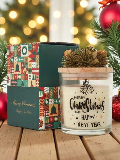 Bougie parfumée de Noël Joyeux Noël Bonne Année