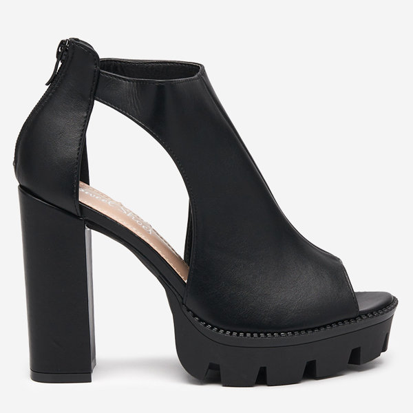 OUTLET Sandales noires pour femmes sur tige avec découpes Dopofi- Footwear