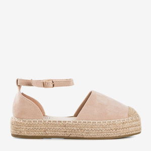 Espadrilles pour femmes beiges sur la plateforme Maritel - Chaussures 1