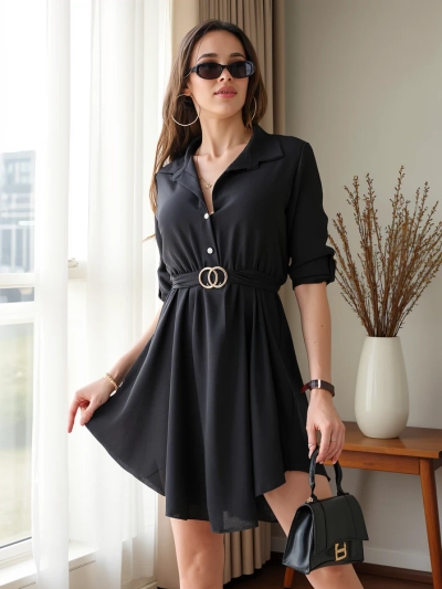 Royalfashion Robe élégante pour femmes arrivant au genou