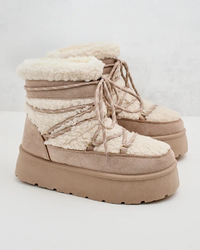 Royalfashion Bottes de neige à lacets pour femme Evonie