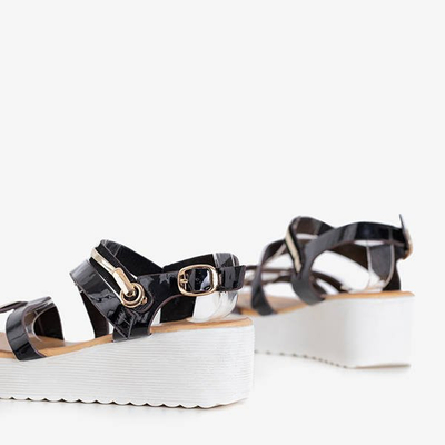 Noir Sandales Ranita à talon pour femmes - Chaussures