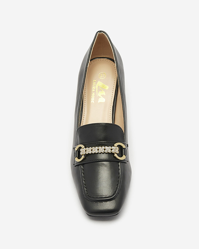 Noir escarpins style mocassin pour femmes Kolalic- Footwear