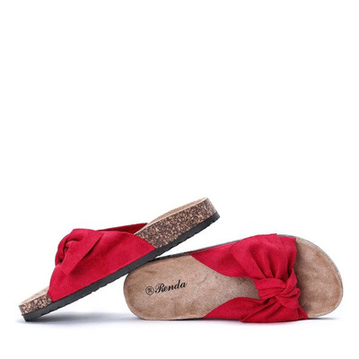 Tongs rouges avec noeud Lottie - Chaussures 1