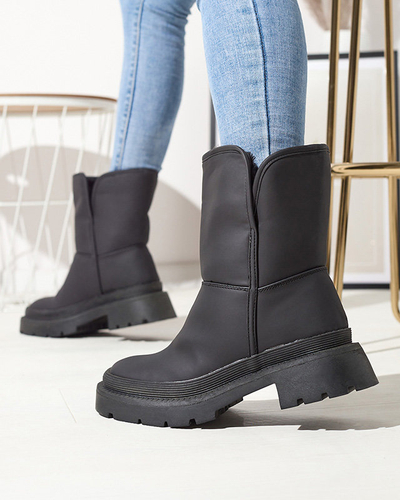 OUTLET Bottes isolées mattes pour femmes en noir Whidos- Footwear
