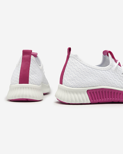 Chaussures de sport blanches pour femmes avec inserts fuchsia Kedeti - Footwear