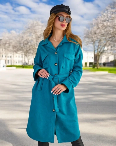 Royalfashion Manteau de type chemise pour femme