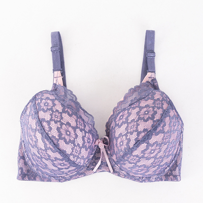 Soutien-gorge en dentelle violet et rose pour femme - Sous-vêtements