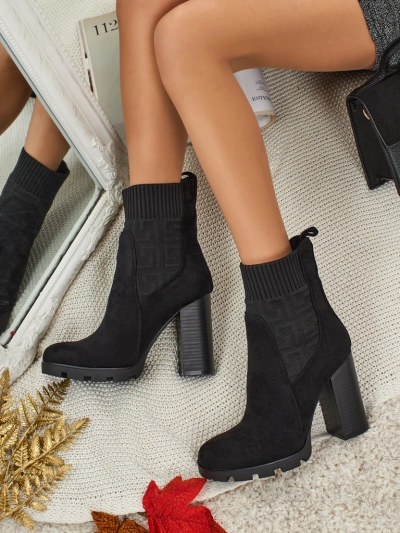 Bottines femme en daim écologique à talon Vansoria