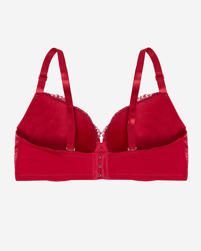 Soutien-gorge bordeaux avec dentelle décorative - Sous-vêtements