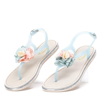 Sandales bleues avec fleur décorative Tatia - Chaussures 1
