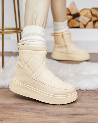 Royalfashion Beige bottes pour femmes a'la bottes de neige Kacecica