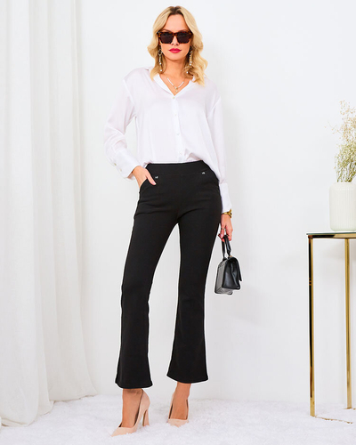 Royalfashion Leggings en éco-cuir pour femme noir a'la bells