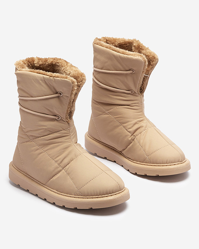 Chaussures pour femmes marron clair a'la bottes de neige Amirfu- Footwear