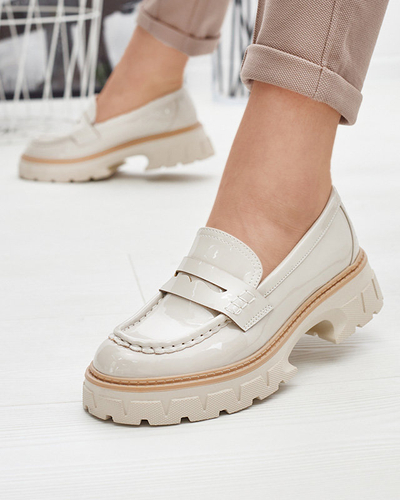 Mocassins laqués beige pour femme Mewira - Footwear