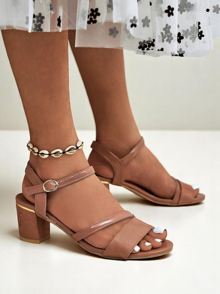 Royalfashion Sandales vernies à talon bas Grace Gloss pour femmes