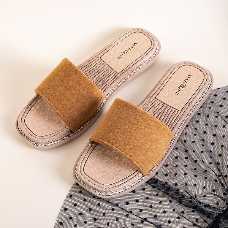 OUTLET Pantoufles Vicoria marron pour femme - Footwear