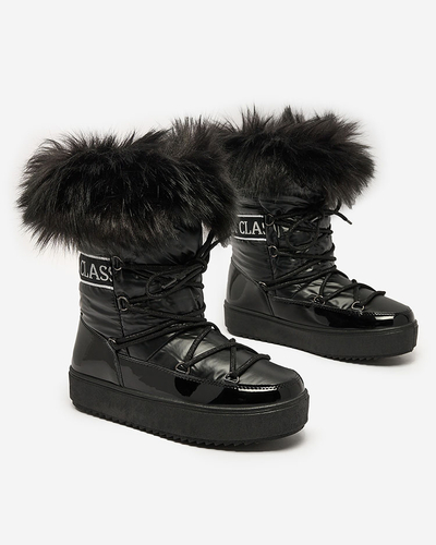 Royalfashion Bottes à lacets a'la bottes de neige avec fourrure Heccti