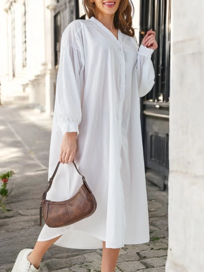 Chemise longue en coton pour femme a'la robe
