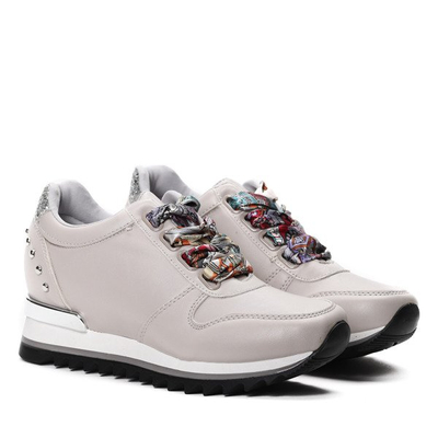 Szare tenisówki wiązane chustą Madalynn- Obuwie