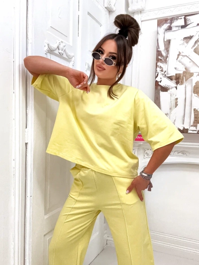 Ensemble en coton Royalfashion pour femmes avec pantalon large
