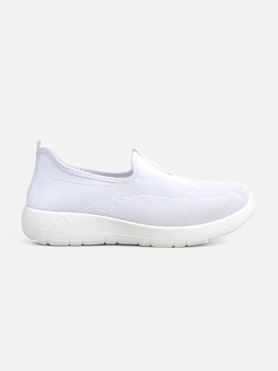 Slip-on blanches pour femmes Callista en tissu respirant à talon plat