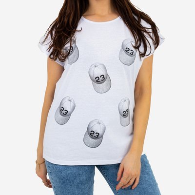 T-shirt femme blanc imprimé paillettes - Vêtements