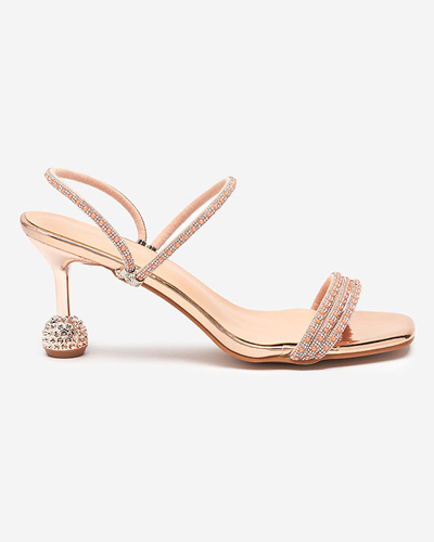Babouches laquées rose et or à talons bas Lakopi - Footwear
