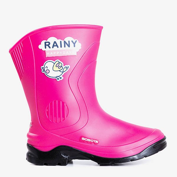 Bottes de pluie pour enfants fuchsia et noires Happy Baby - Footwear