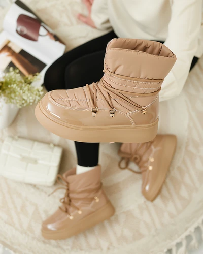 Royalfashion Bottes de neige à enfiler pour femme de couleur marron Dabenda