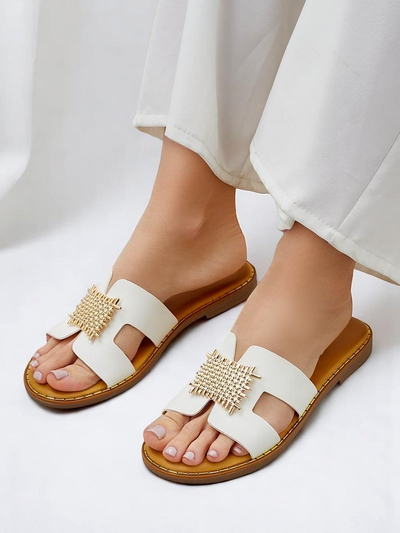 Royalfashion Claquettes pour femmes avec décoration Crattes