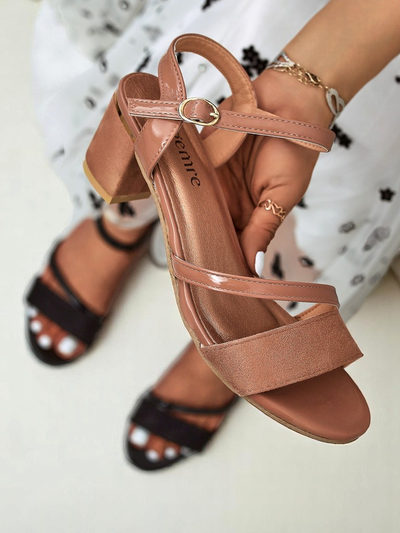 Royalfashion Sandales vernies à talon bas Grace Gloss pour femmes
