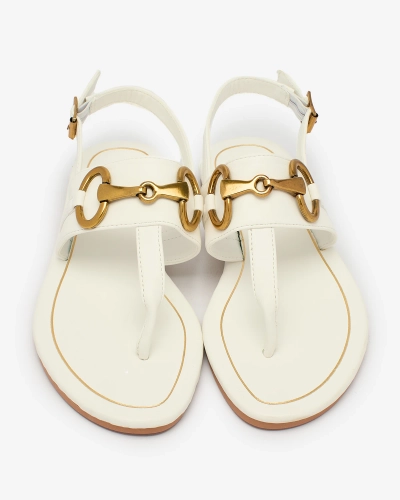 OUTLET Royalfashion Sandales à tongs pour femmes en blanc Imonel