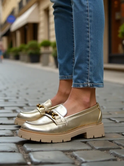 Mocassins Royalfashion pour femmes plaqués or Goldlove