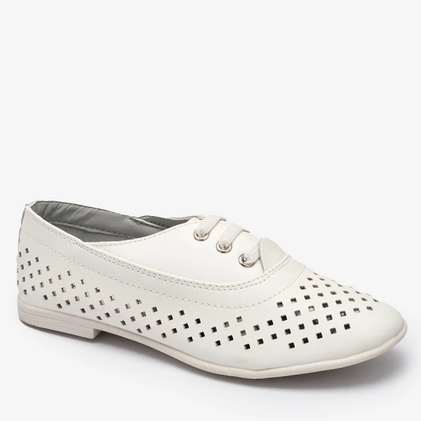 Mocassins ajourés blancs pour enfants Janno- Footwear