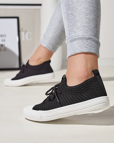 Royalfashion Noir femmes Manfer ribbed sneakers