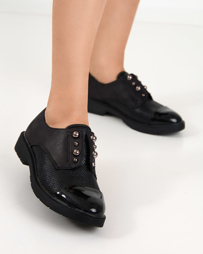 OUTLET Chaussures en cuir écologique pour femmes noires Sudi- Footwear