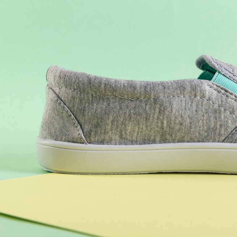 OUTLET Slip-on matelassé gris pour femme avec empiècements menthe Weridia - Footwear