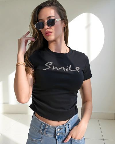 Blouse en coton pour femmes Royalfashion avec l'inscription